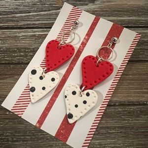 Fun lightweight polymer clay valentine heart dangles